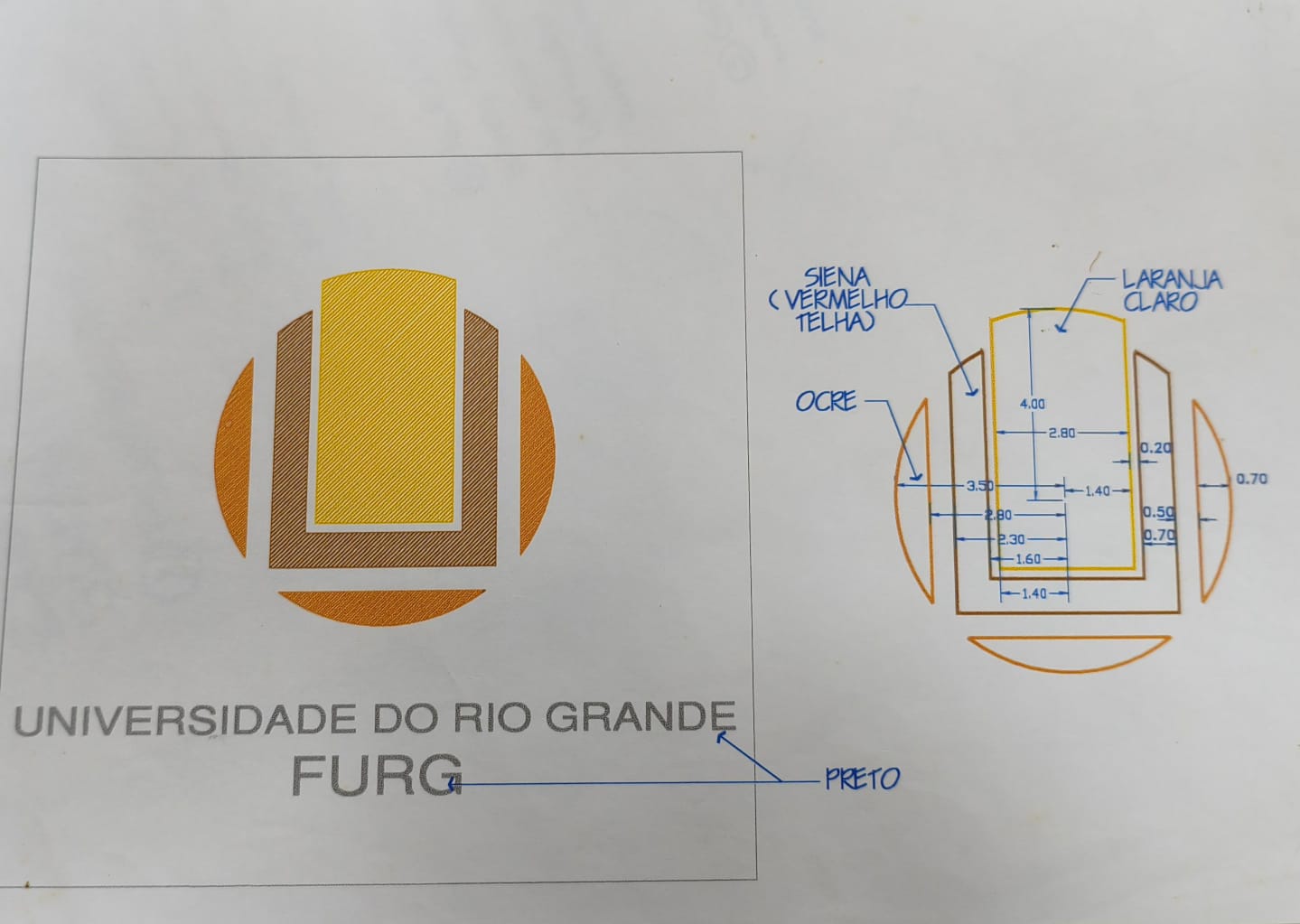 Marca da FURG – A professora Maria José Boaventura, do então Curso de Educação Artística, foi a vencedora do concurso para a escolha da marca da FURG.